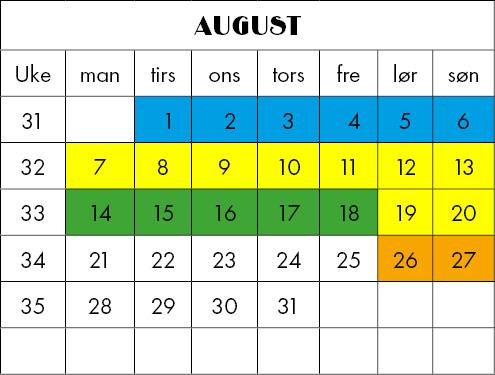 kalender august