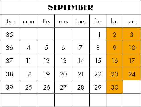 kalender septmember
