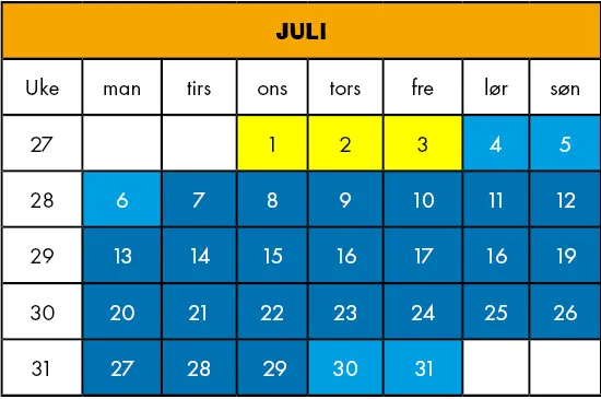 Kalender juli