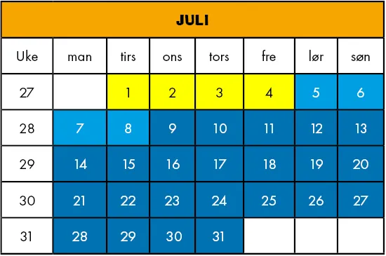 bilde av kalender juli