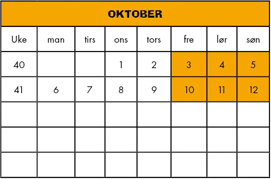 kalender oktober