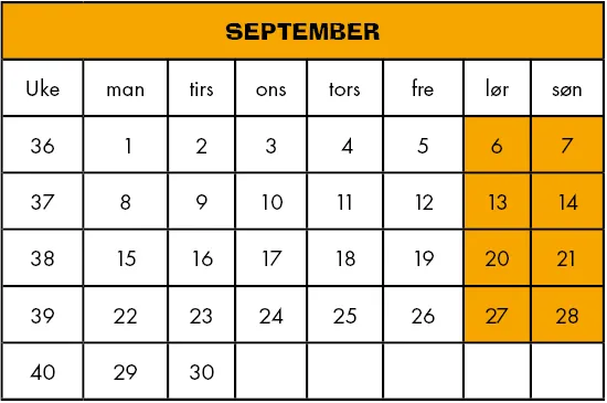 Kalender september